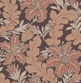 Butterfield Burgundy Floral Wallpaper with Arts & Crafts Botanical Motif - A-Street Prints 2970-26144