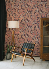 Butterfield Burgundy Floral Wallpaper with Arts & Crafts Botanical Motif - A-Street Prints 2970-26144