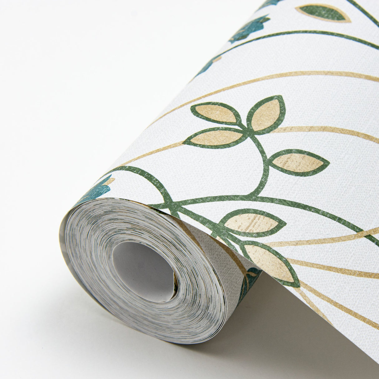 Dard Teal Tulip Ogee Wallpaper with Retro Botanical Flowers - A?Street Prints 2970-26145