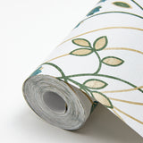 Dard Teal Tulip Ogee Wallpaper with Retro Botanical Flowers - A?Street Prints 2970-26145