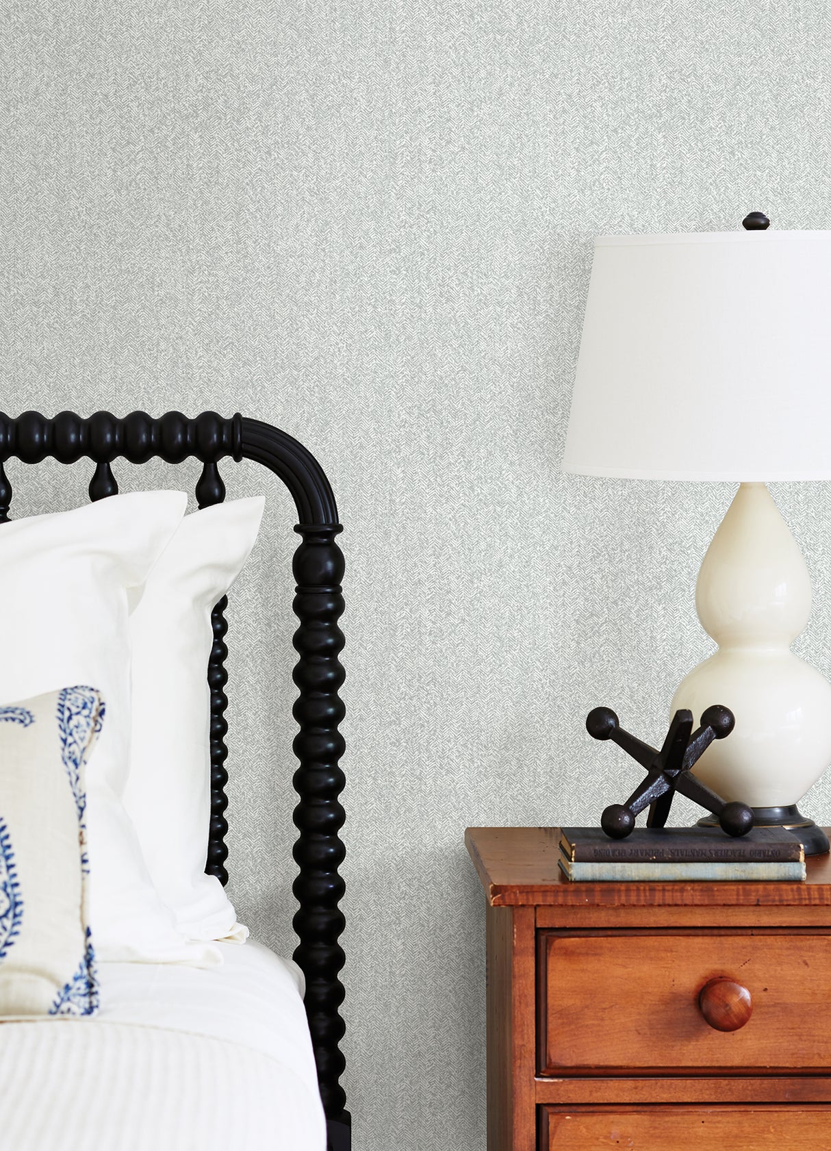 Ashbee Light Grey by A-Street Prints Distressed Chevron Faux Fabric Farmhouse Tweed Unpasted Non Woven Wallpaper - FD26160