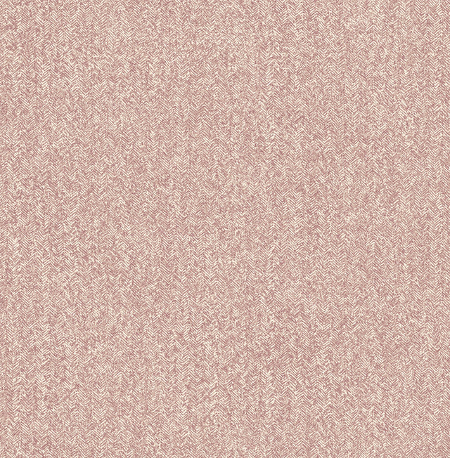 Ashbee Burgundy Tweed Wallpaper with Distressed Chevron Faux Fabric Texture - Brewster 2970-26165