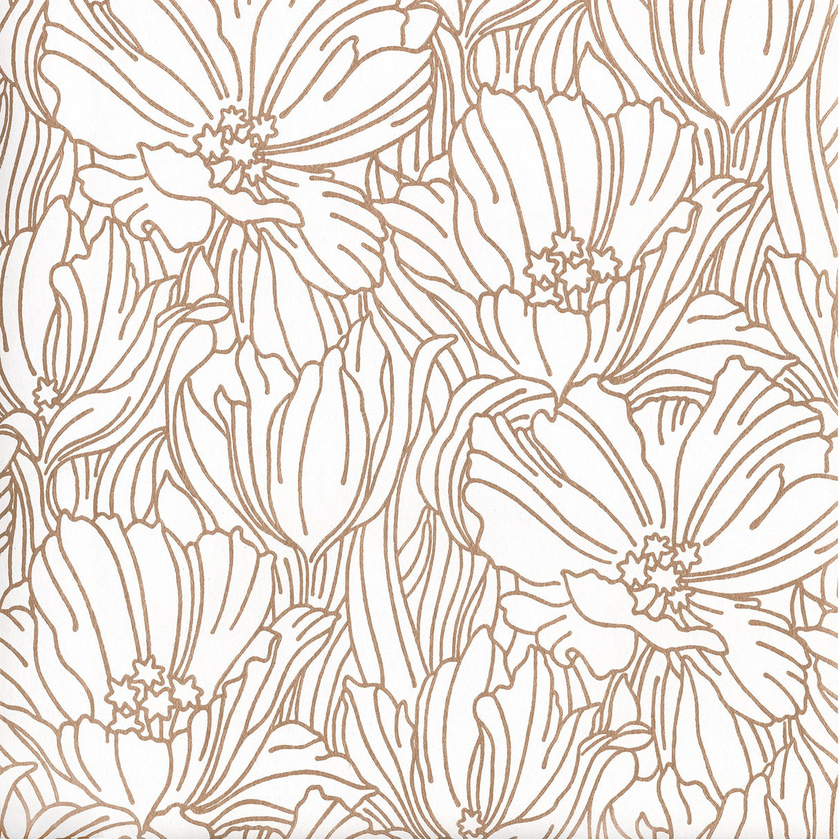 Selwyn Copper Floral Wallpaper with Metallic Botanical Motif - A-Street Prints 2970-87358