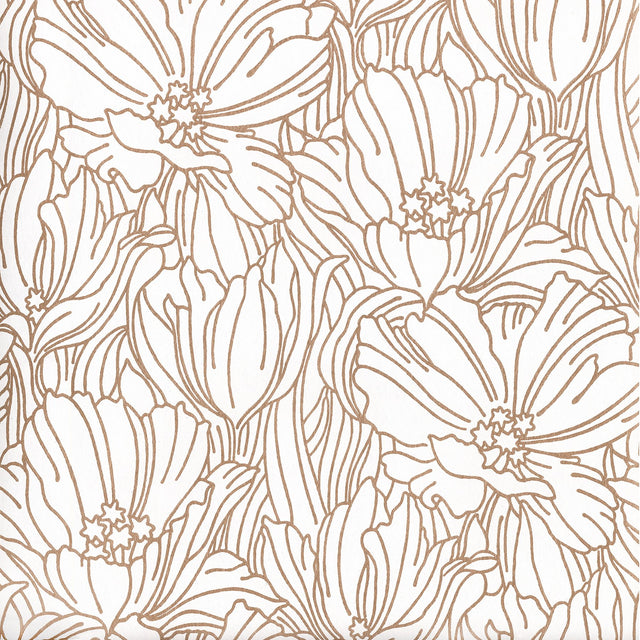 Selwyn Copper Floral Wallpaper with Metallic Botanical Motif - A-Street Prints 2970-87358