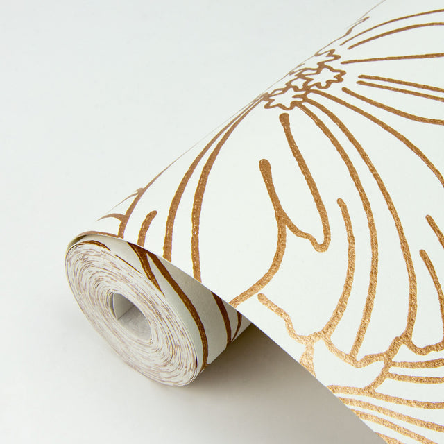 Selwyn Copper Floral Wallpaper with Metallic Botanical Motif - A-Street Prints 2970-87358