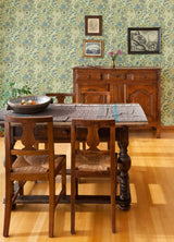 Voysey Green Floral Wallpaper with Retro Botanical Motif - A-Street Prints 2970-87532