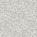 Lei Silver Etched Leaves Wallpaper with Botanical Raised Ink Texture - A-Street Prints 2971-86152