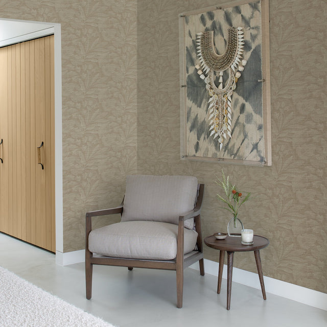 Lei Wheat Etched Leaves Wallpaper with Botanical Leaves Motif, Farmhouse Style - A-Street Prints 2971-86155