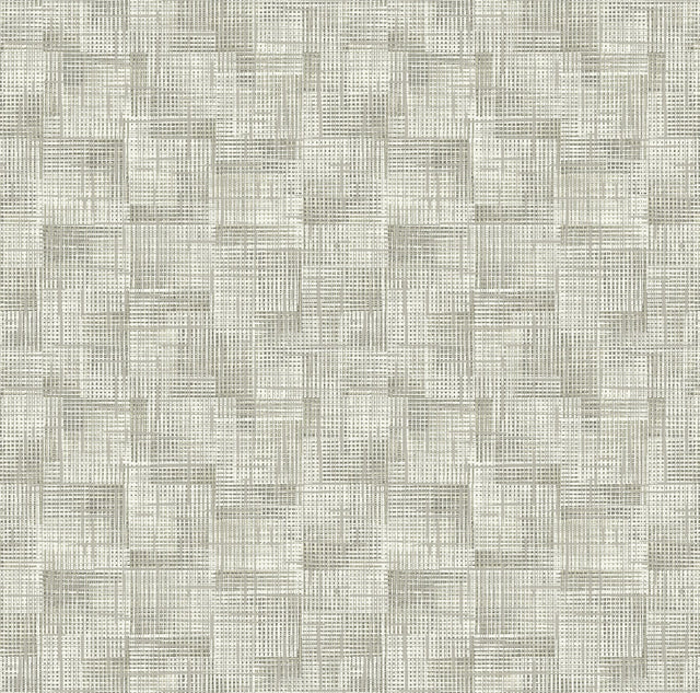 Ting Taupe Abstract Woven Wallpaper with Modern Geometric Crosshatch Texture - A-Street Prints 2971-86156