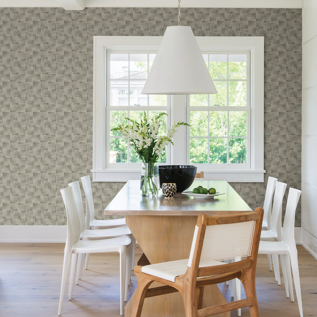 Ting Coffee Abstract Woven Wallpaper with Modern Geometric Texture - A-Street Prints 2971-86157