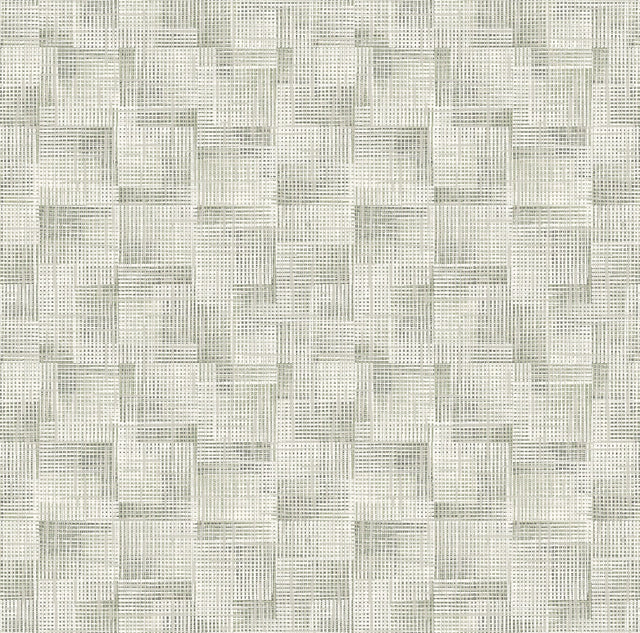 Ting Sage Abstract Woven Wallpaper with Modern Geometric Pattern - A-Street Prints 2971-86159
