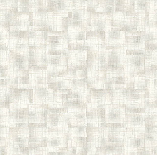 Ting Cream Abstract Woven Wallpaper with Modern Geometric Woven Texture - A-Street Prints 2971-86161