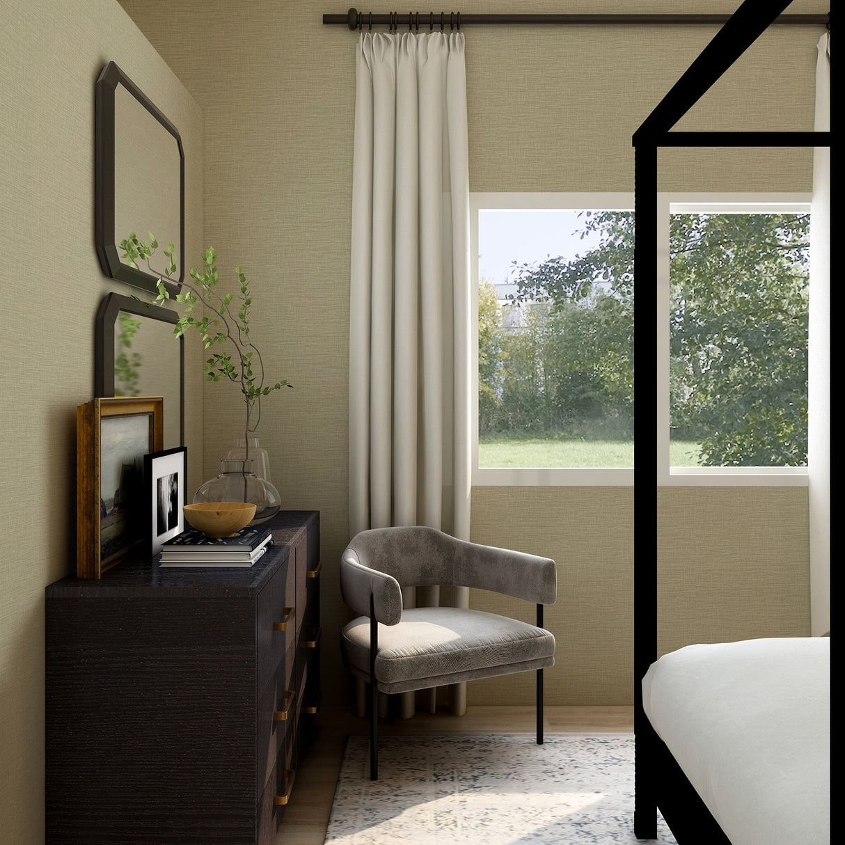 Lela Neutral Faux Linen Wallpaper with Raised Ink Texture - A-Street Prints 2971-86184