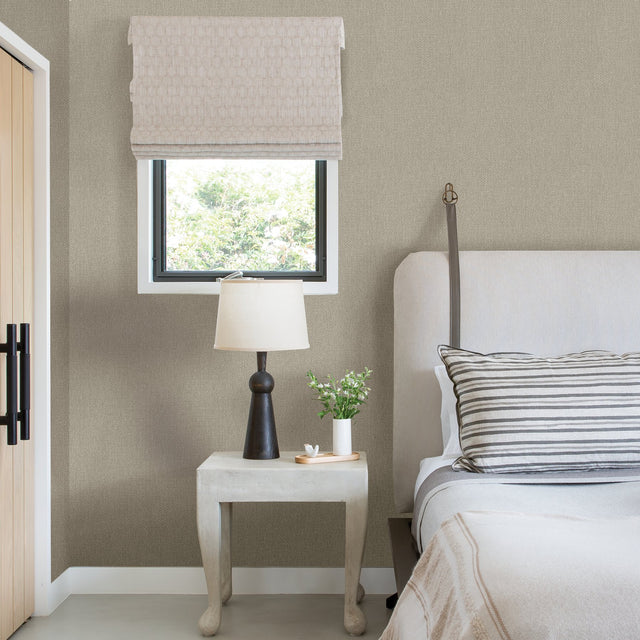 Sydney Grey Faux Linen Wallpaper with Raised Ink Fabric Texture - A-Street Prints 2971-86303