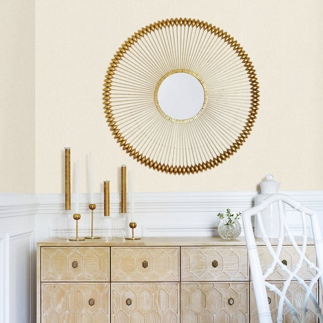 Sydney Cream Faux Linen Wallpaper with Coastal Fabric & Woven Texture - A-Street Prints 2971-86306