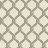 Payton Grey Hexagon Trellis Wallpaper with Raised Ink Textured Geometric Lattice - A-Street Prints 2971-86309