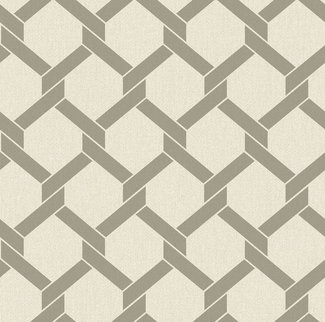 Payton Grey Hexagon Trellis Wallpaper with Raised Ink Textured Geometric Lattice - A-Street Prints 2971-86309