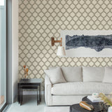 Payton Grey Hexagon Trellis Wallpaper with Raised Ink Textured Geometric Lattice - A-Street Prints 2971-86309