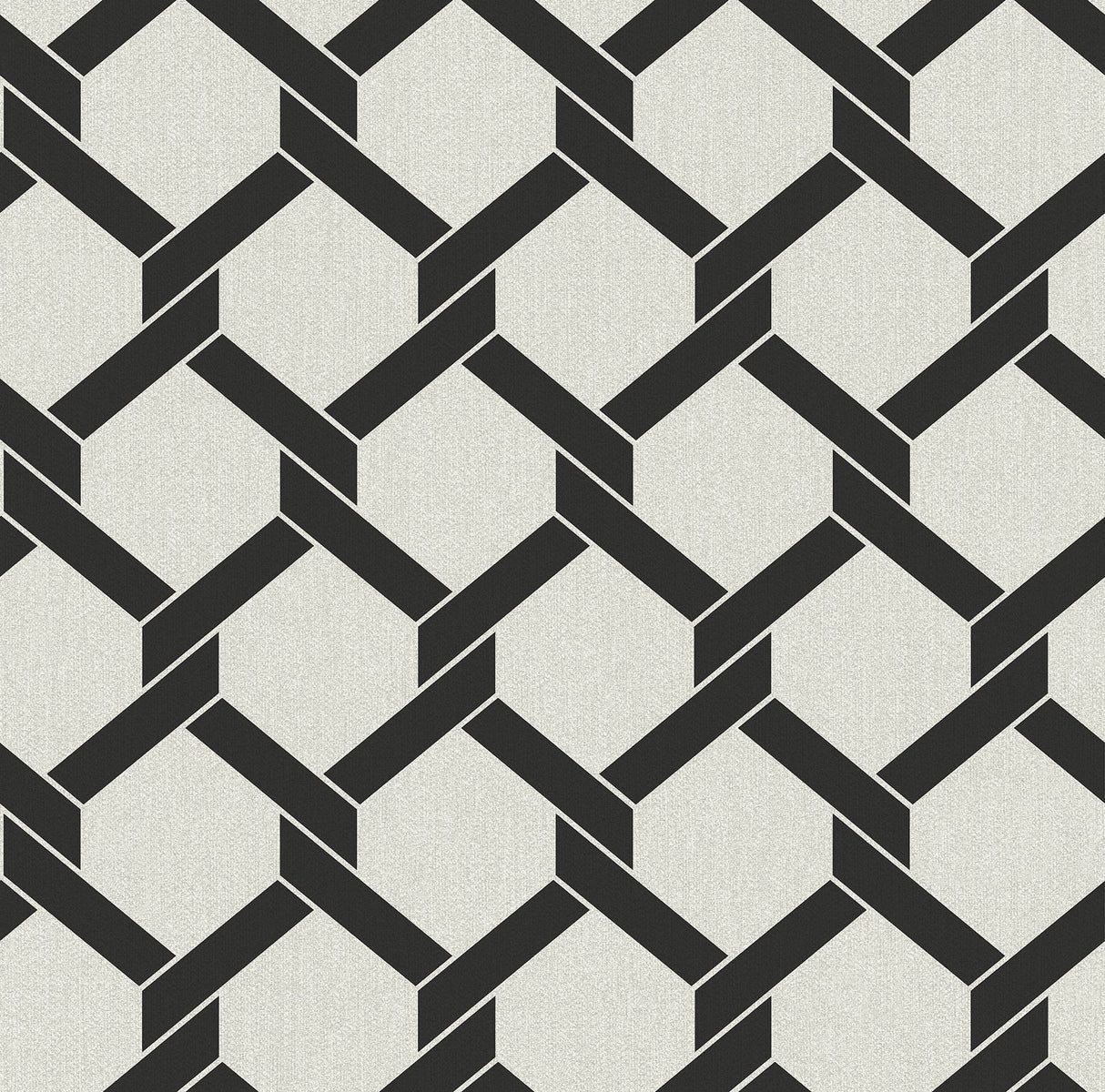 Payton Black Hexagon Trellis Wallpaper with Raised Ink Textured Geometric - A-Street Prints 2971-86310