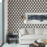Payton Black Hexagon Trellis Wallpaper with Raised Ink Textured Geometric - A-Street Prints 2971-86310