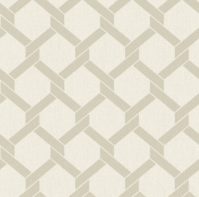 Payton Beige Hexagon Trellis Textured Wallpaper with Raised Ink - A-Street Prints 2971-86311