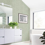 Coraline Green Leaf Wallpaper with Modern Botanical Pattern, Textured Raised Ink - A-Street Prints 2971-86320
