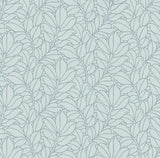 Coraline Teal Leaf Wallpaper with Modern Botanical Pattern in Raised Textured Ink - A-Street Prints 2971-86321