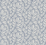Coraline Blue Leaf Wallpaper with Modern Botanical Pattern - A-Street Prints 2971-86323
