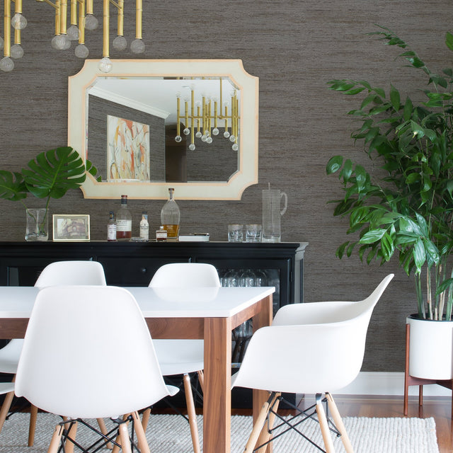 Lindsay Charcoal Chenille Wallpaper with Fabric & Woven Texture - A-Street Prints 2971-86332