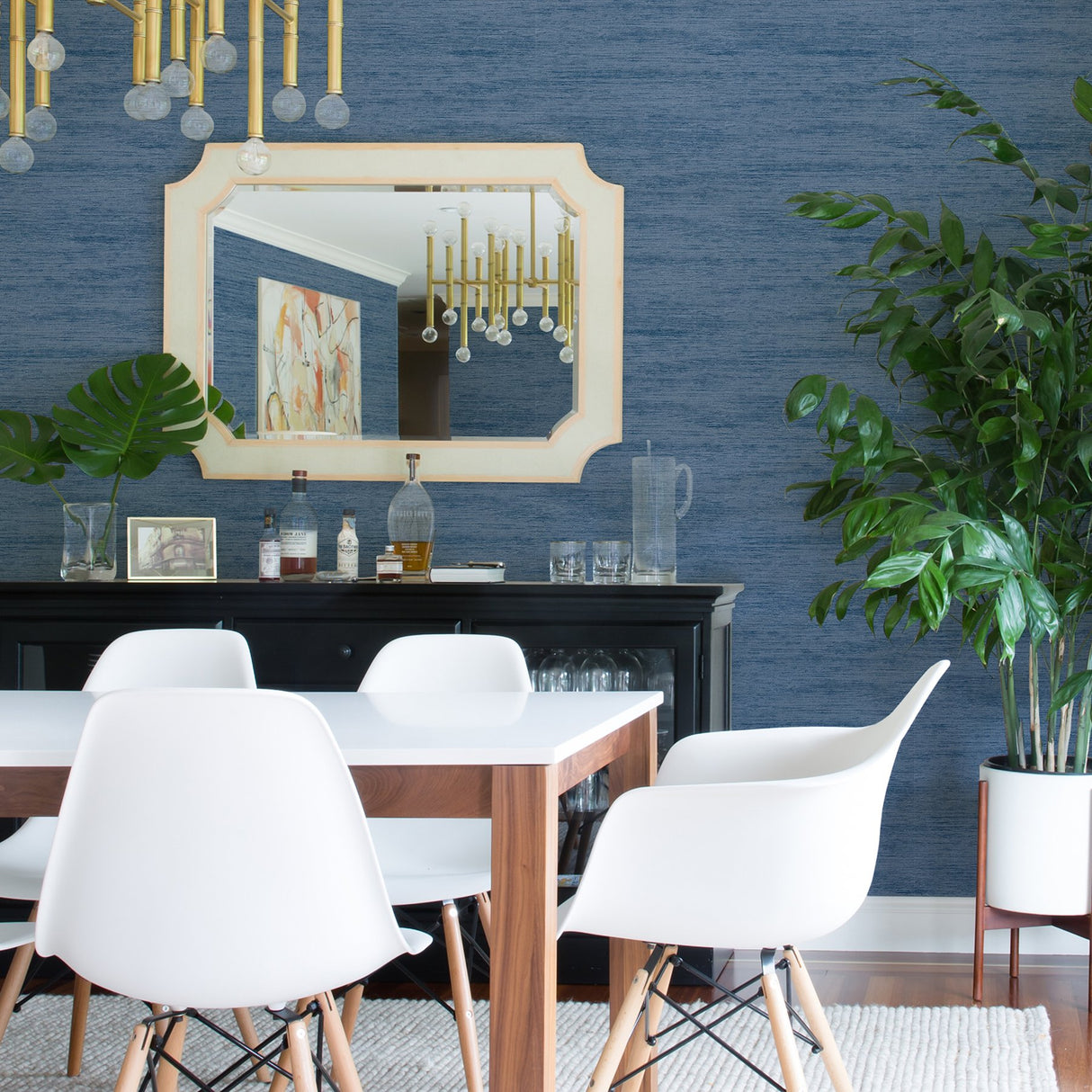 Lindsay Denim Chenille Wallpaper with Raised Ink Texture - A-Street Prints 2971-86334