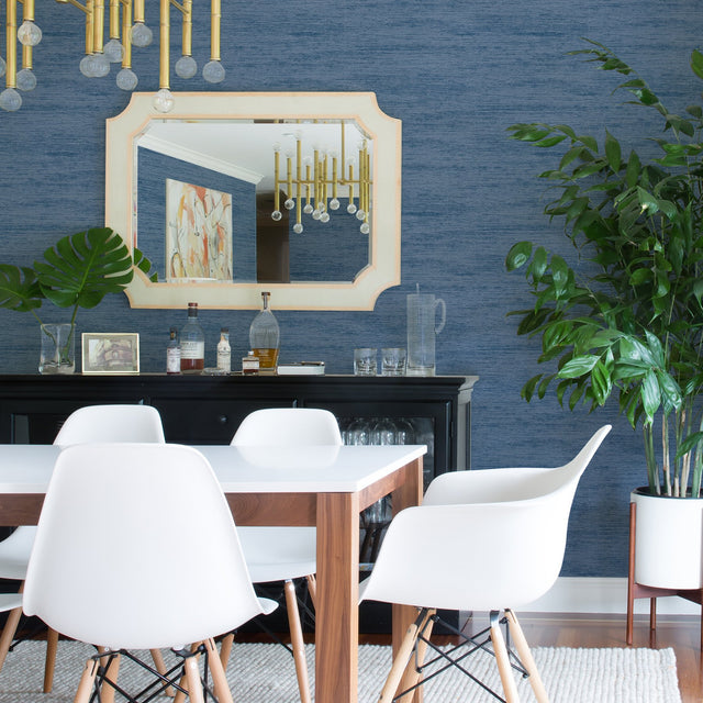 Lindsay Denim Chenille Wallpaper with Raised Ink Texture - A-Street Prints 2971-86334