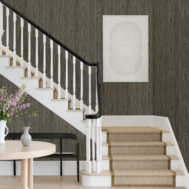 Justina Metallic Faux Grasscloth Wallpaper with Glam Graphics Pattern - A-Street Prints 2971-86341
