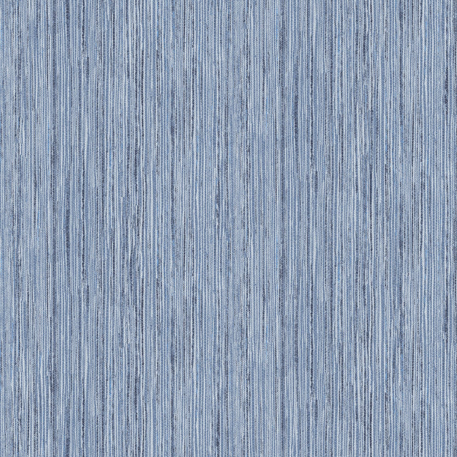 Justina Indigo Faux Grasscloth Wallpaper with Metallic Raised Ink Texture - A?Street Prints 2971-86342