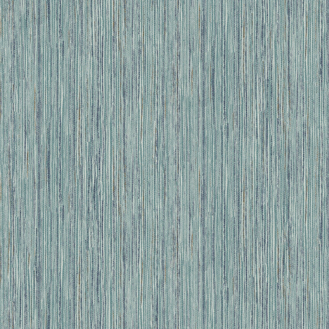 Justina Teal Faux Grasscloth Wallpaper with Metallic Raised Ink Texture - A-Street Prints 2971-86343