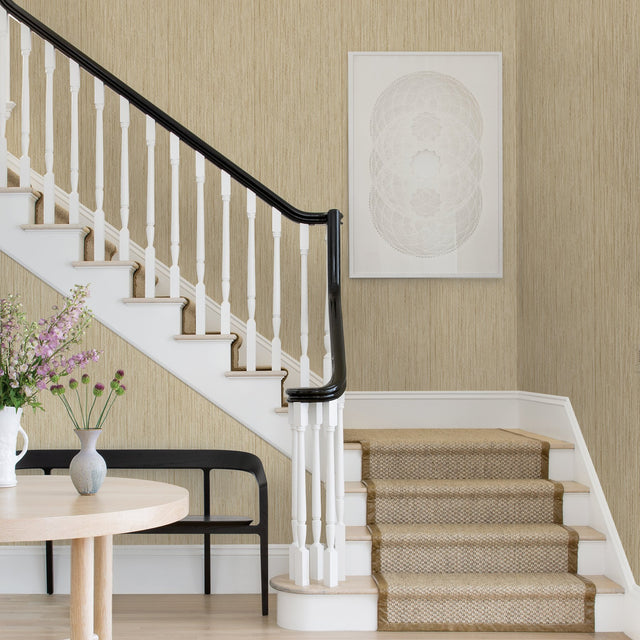 Justina Wheat Faux Grasscloth Wallpaper with Coastal Faux Grasscloth Pattern - A-Street Prints 2971-86345