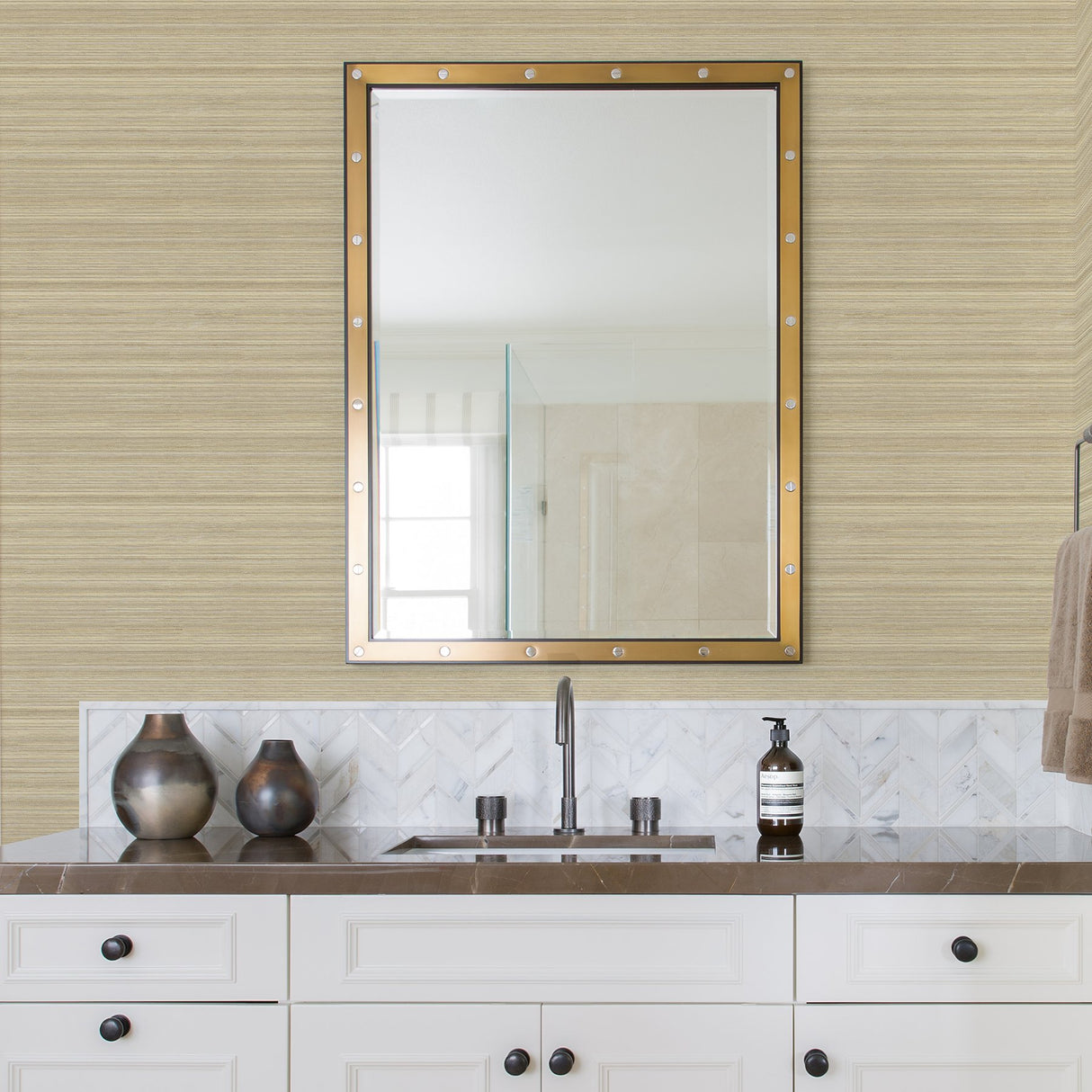 Skyler Khaki Striped Wallpaper with Coastal Stripes Pattern - A-Street Prints 2971-86349
