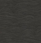 Leith Black Zen Waves Wallpaper with Metallic Textured Abstract Geometric Style - A-Street Prints 2971-86363