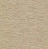 Leith Gold Zen Waves Wallpaper with Metallic Textured Abstract Geometric Motif - Brewster 2971-86364