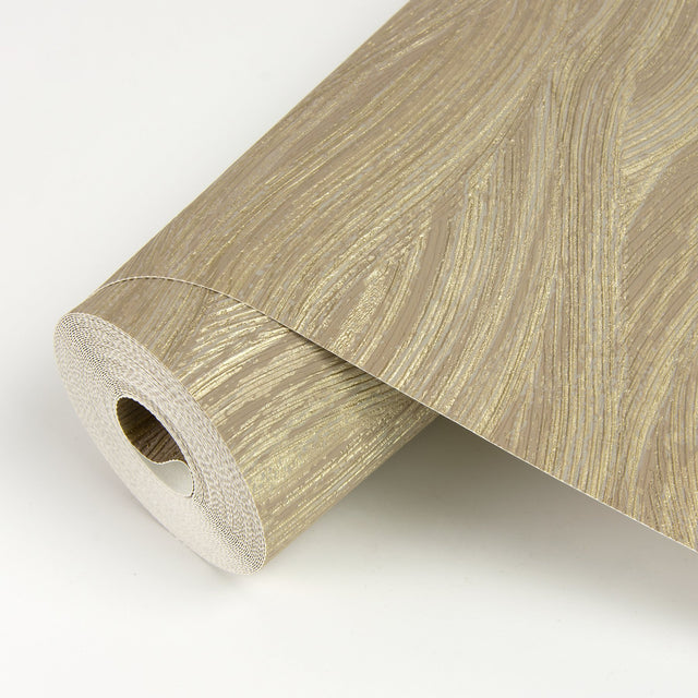 Leith Gold Zen Waves Wallpaper with Metallic Textured Abstract Geometric Motif - Brewster 2971-86364