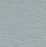 Leith Blue Zen Waves Wallpaper with Metallic Textured Geometric Abstract Pattern - Brewster 2971-86365