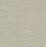 Leith Taupe Zen Waves Wallpaper with Metallic Textured Abstract Geometric Motif - Brewster 2971-86366