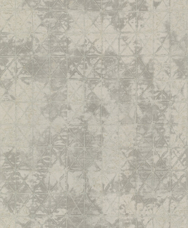 Odell Silver Antique Tiles Wallpaper with Vintage Geometric Pattern - A-Street Prints 2971-86371