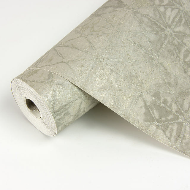 Odell Silver Antique Tiles Wallpaper with Vintage Geometric Pattern - A-Street Prints 2971-86371
