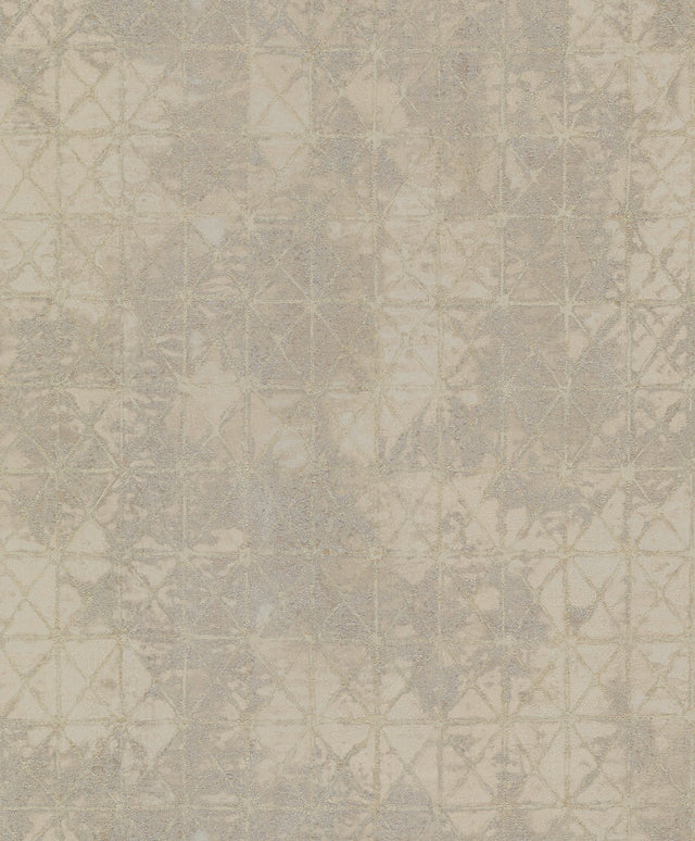 Odell Pewter Antique Tiles Wallpaper with Geometric Vintage Pattern - A-Street Prints 2971-86375