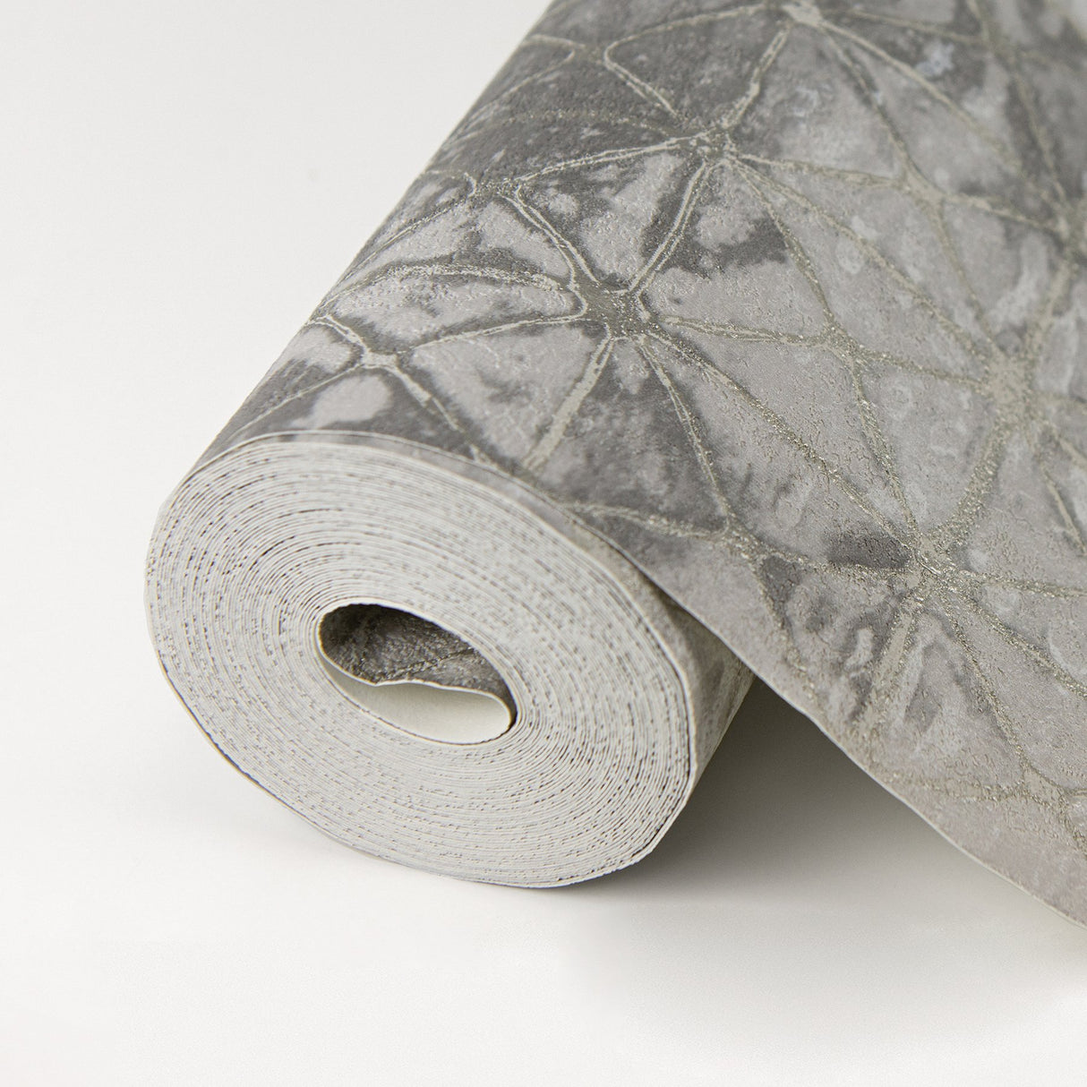 Odell Slate Antique Tiles Wallpaper with Geometric Vintage Pattern - Brewster 2971-86376