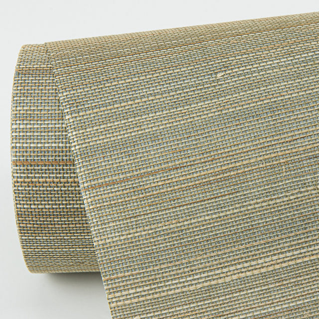 Hiromi Pewter Abaca Grasscloth Wallpaper with Distressed Textures - A-Street Prints 2972-54752