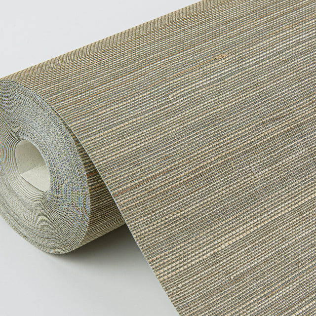 Hiromi Pewter Abaca Grasscloth Wallpaper with Distressed Textures - A-Street Prints 2972-54752