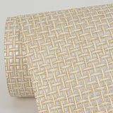 Aki Silver Paper Weave Basketweave Grasscloth Wallpaper with Modern Distressed Texture - 2972-54774