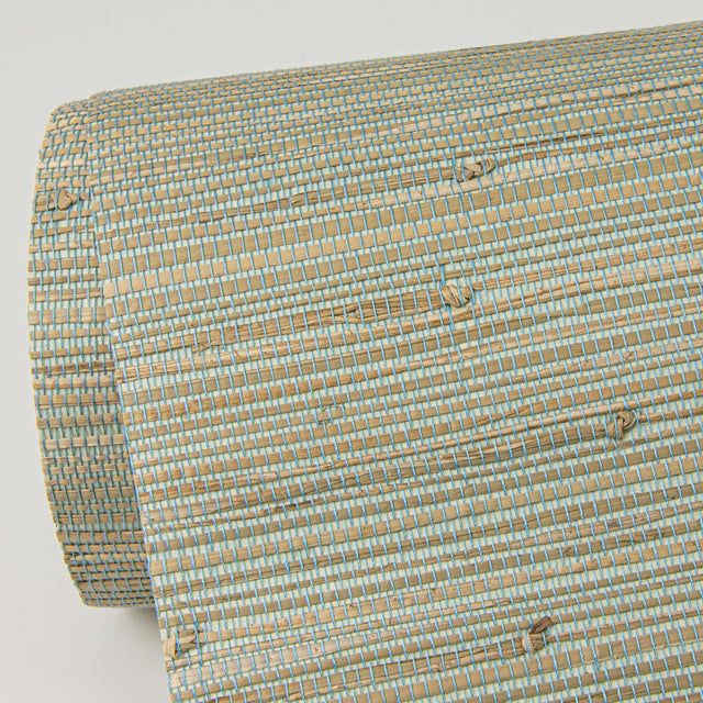 Jeong Teal Knotted Weave Grasscloth Wallpaper, Distressed Textures Modern - A-Street Prints 2972-65437