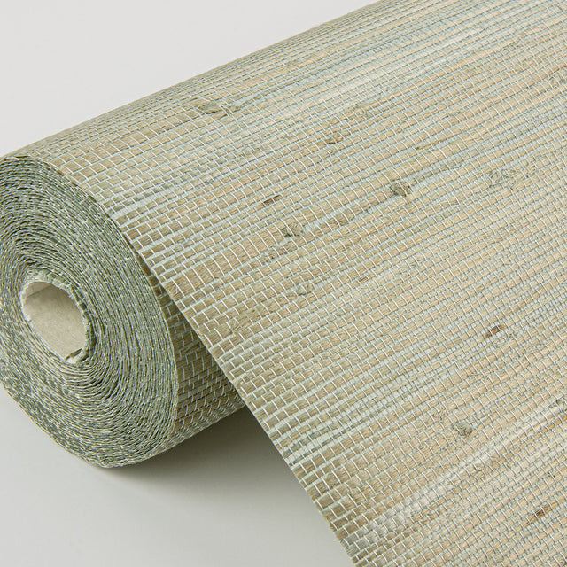 Battan Mint Jute Grasscloth Wallpaper with Distressed Textures - A-Street Prints 2972-65609
